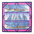 Hermes Carre 90 Rafales Gale Scarf Blue Pink Multicolor Silk