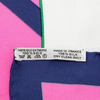 Hermes Carre 90 Rafales Gale Scarf Blue Pink Multicolor Silk — view 7