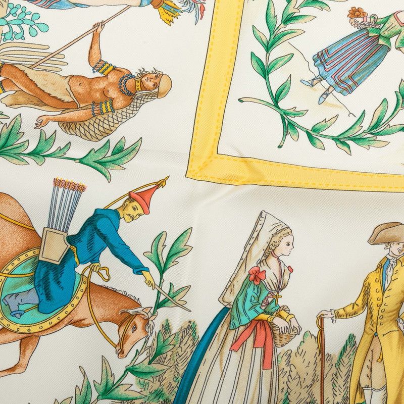 Hermes Carre 90 Costumes Civils Actuels Modern Citizen Scarf Navy Multicolor — view 3