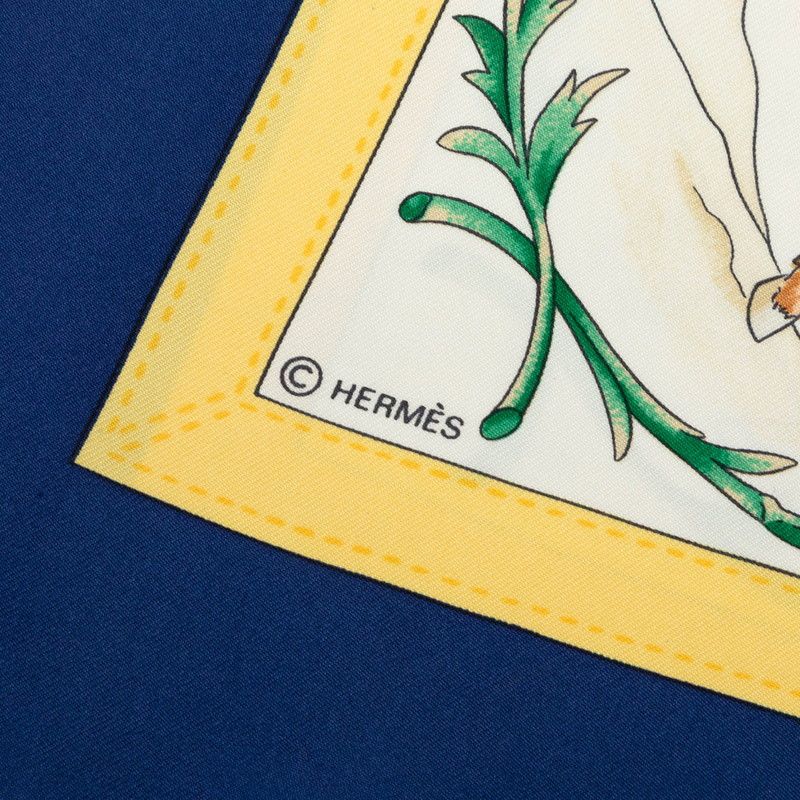 Hermes Carre 90 Costumes Civils Actuels Modern Citizen Scarf Navy Multicolor — view 5