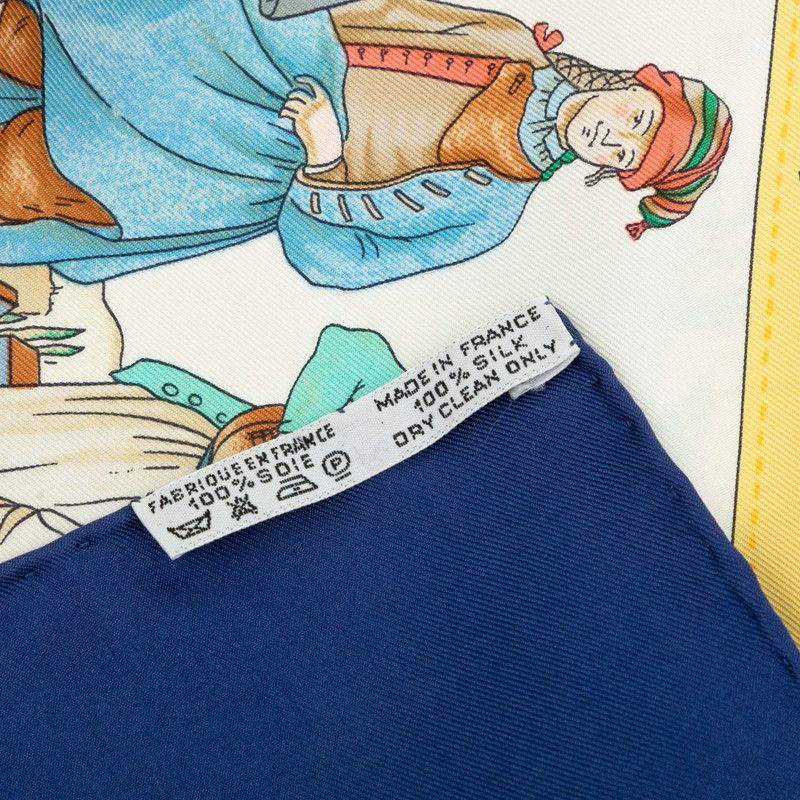 Hermes Carre 90 Costumes Civils Actuels Modern Citizen Scarf Navy Multicolor — view 7