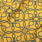 Hermes Ascot Tie Scarf Yellow Blue Silk — view 2