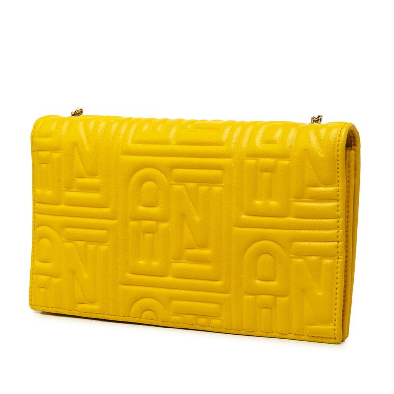 Fendi Wallet Yellow Leather with Matelasse Chain — view 2