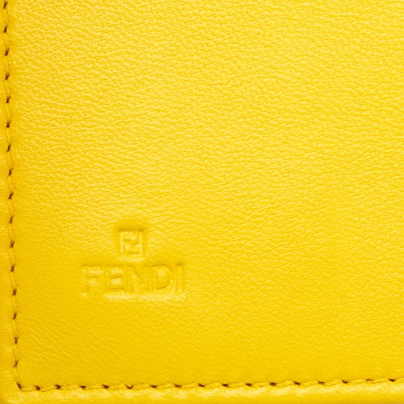 Fendi Wallet Yellow Leather with Matelasse Chain — view 6