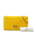 Fendi Wallet Yellow Leather with Matelasse Chain — view 8