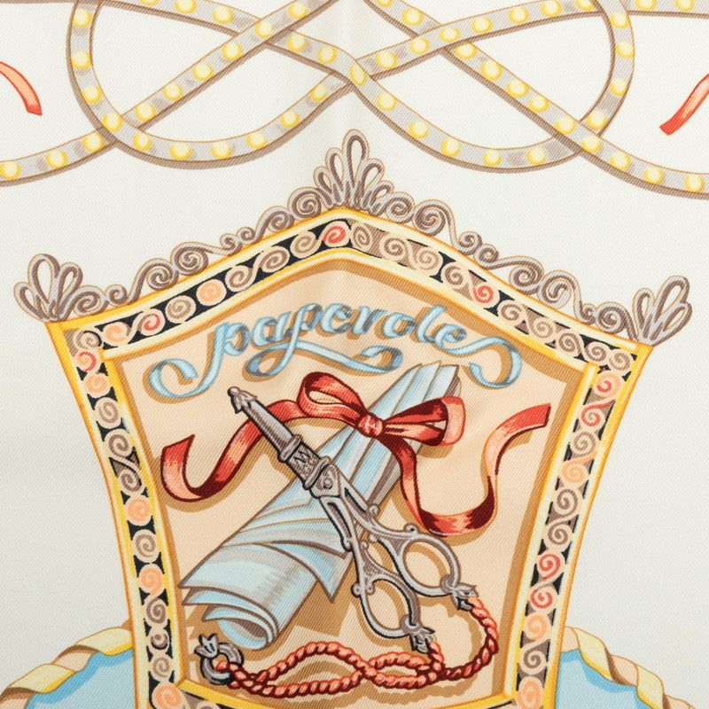 Hermes Carre 90 Paperoles Paprole Carriage and Nobility Scarf Blue Multicolor — view 5