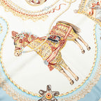Hermes Carre 90 Paperoles Paprole Carriage and Nobility Scarf Blue Multicolor — view 6