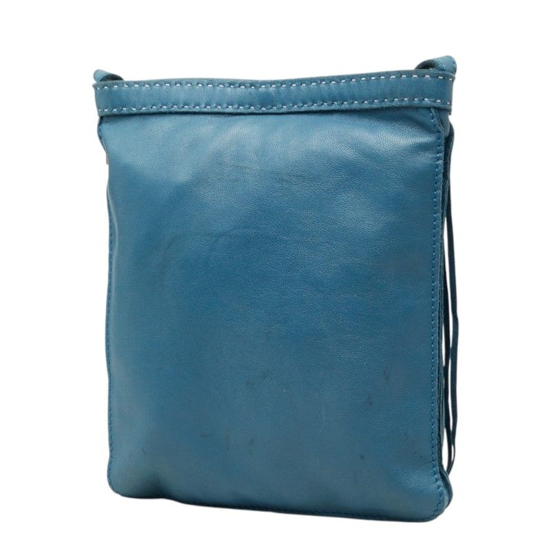 Hermes Tudo Fringe Shoulder Bag Blue Leather — view 2