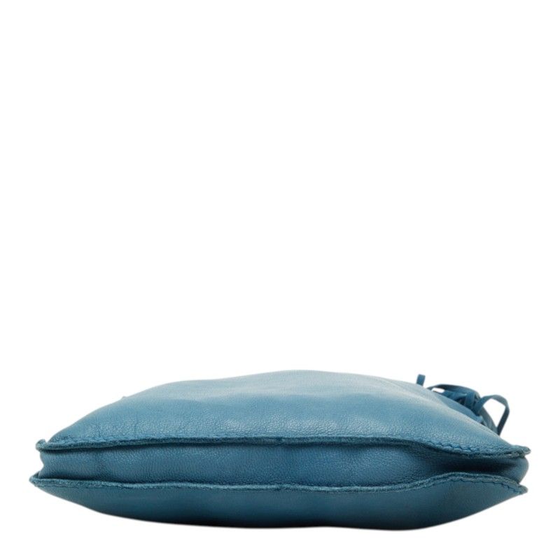 Hermes Tudo Fringe Shoulder Bag Blue Leather — view 3