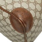 Gucci Sherry Line GG Supreme Boston Bag Beige Brown Leather — view 5