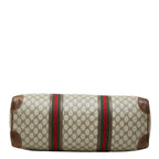 Gucci Sherry Line GG Supreme Boston Bag Beige Brown Leather — view 3