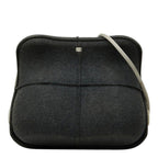 Chanel CC Logo Hip Crossbody Shoulder Bag Gray Felt