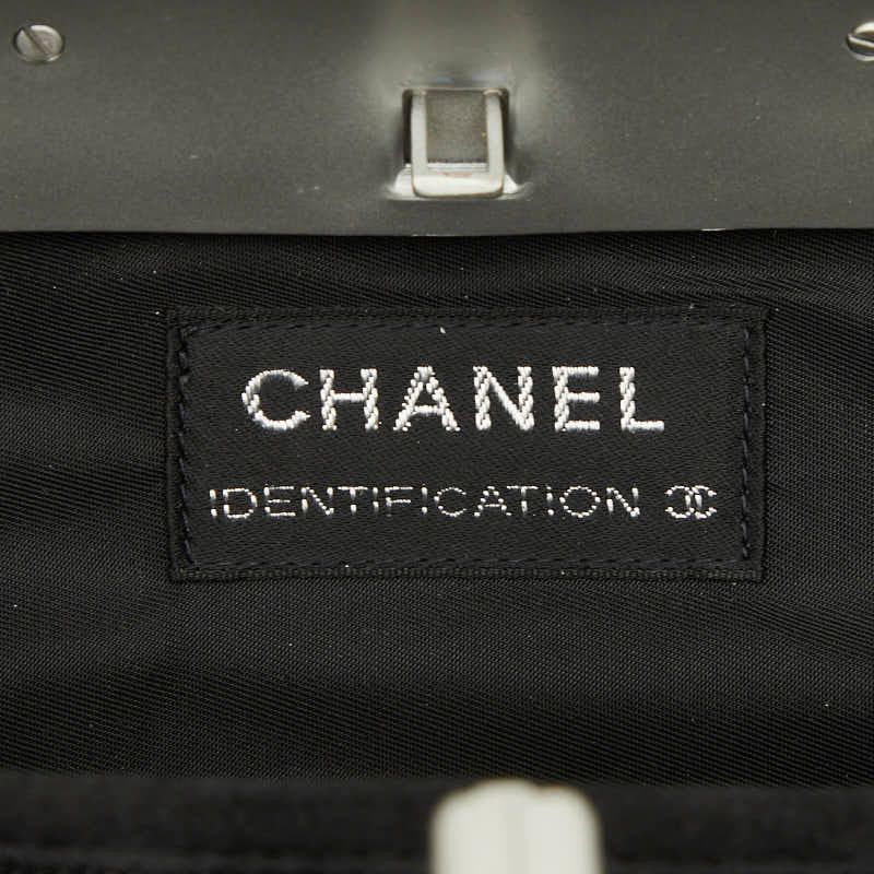 Chanel CC Logo Hip Crossbody Shoulder Bag Gray Felt — view 7