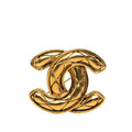 Chanel CC Logo Quilted Brooch Gold Plated