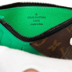 Louis Vuitton Monogram Macassar Coin Purse Card Case Fragment Brown Green — view 5
