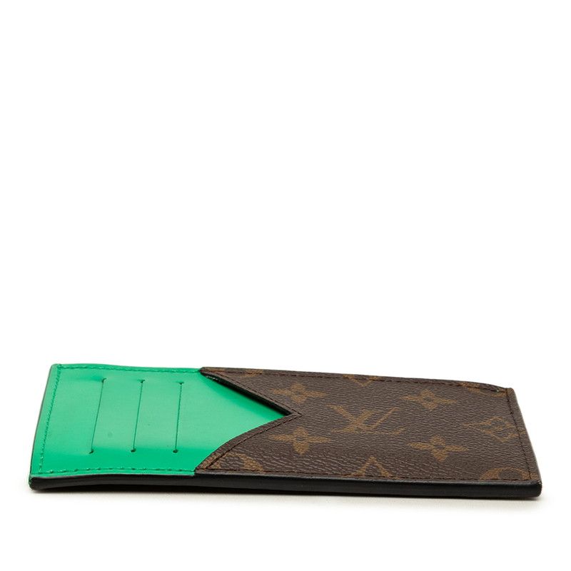 Louis Vuitton Monogram Macassar Coin Purse Card Case Fragment Brown Green — view 3
