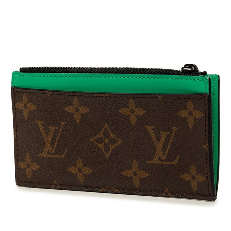 Louis Vuitton Monogram Macassar Coin Purse Card Case Fragment Brown Green — view 2