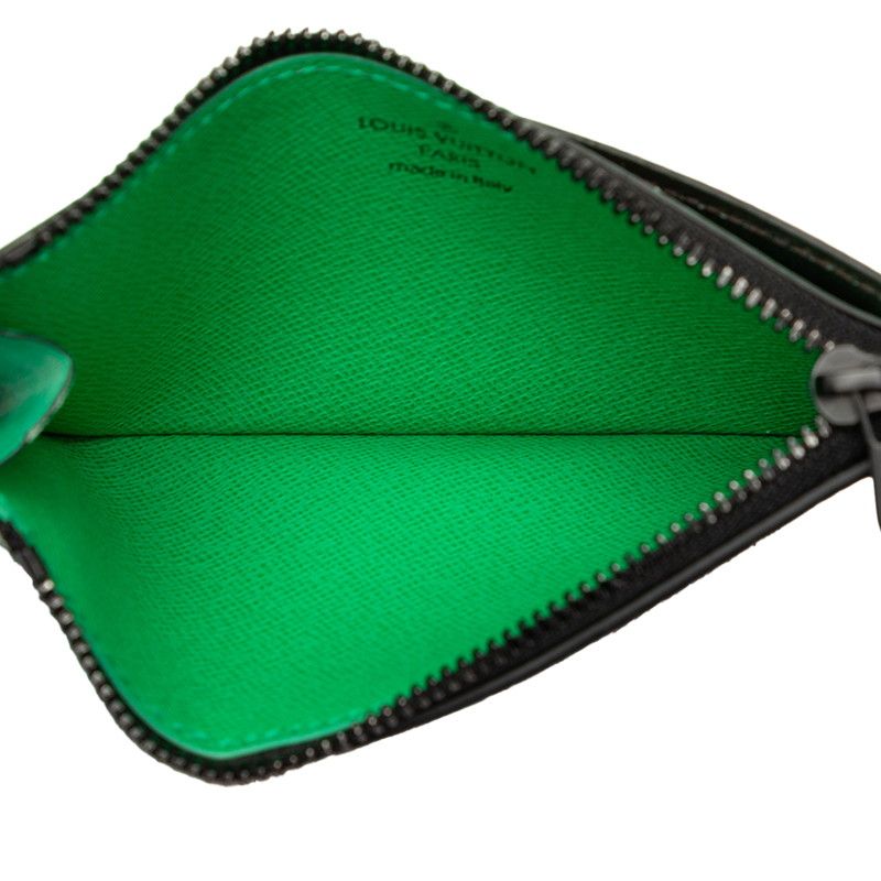 Louis Vuitton Monogram Macassar Coin Purse Card Case Fragment Brown Green — view 4