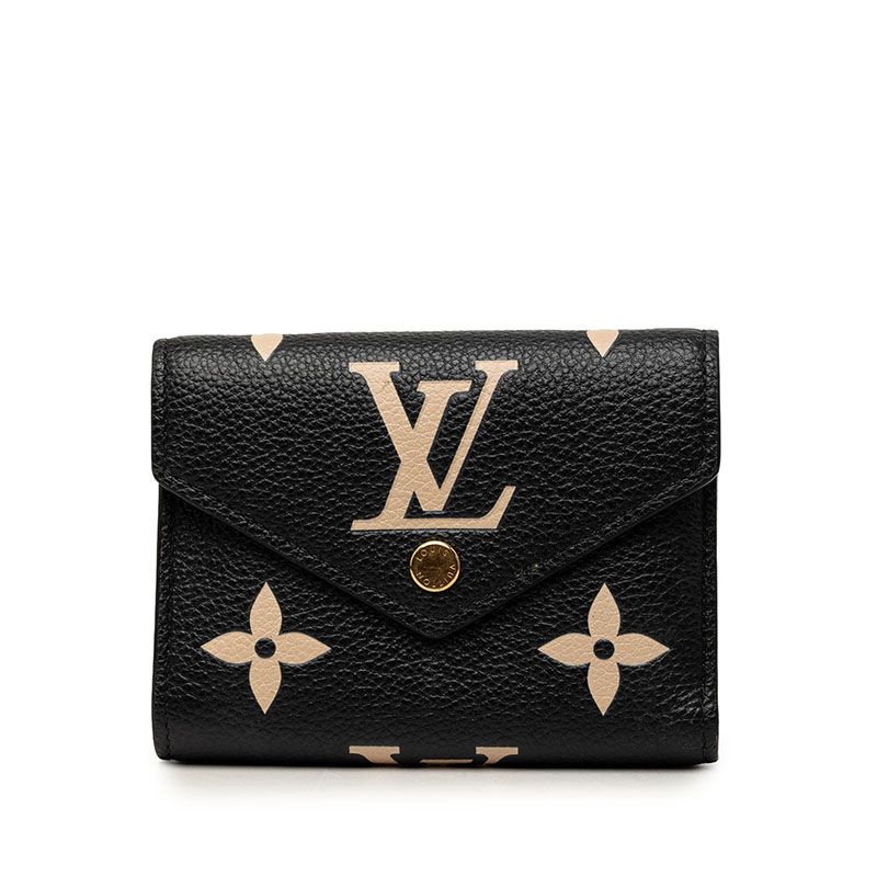Louis Vuitton Monogram Empreinte Portefeuille Victorine Trifold Wallet Black