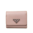 Prada Saffiano Trifold Wallet Light Pink Leather