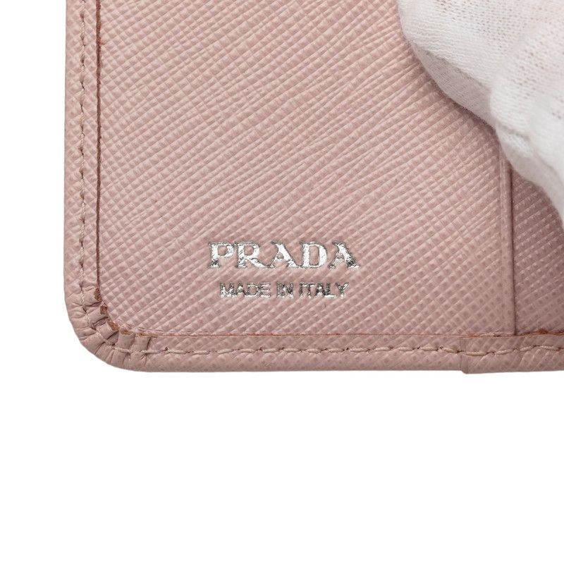 Prada Saffiano Trifold Wallet Light Pink Leather — view 6