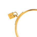 Hermes Kelly Bracelet Bangle Gold Brown Plated Leather — view 4