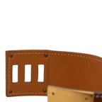 Hermes Kelly Dog Bracelet Stamp Brown Gold Leather Plated — view 5