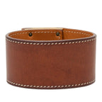 Hermes Kelly Dog Bracelet Stamp Brown Gold Leather Plated — view 3