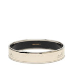 Hermes Enamel PM Bracelet Bangle Silver White Metal — view 3