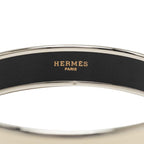 Hermes Enamel PM Bracelet Bangle Silver White Metal — view 4
