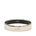 Hermes Enamel PM Bracelet Bangle Silver White Metal