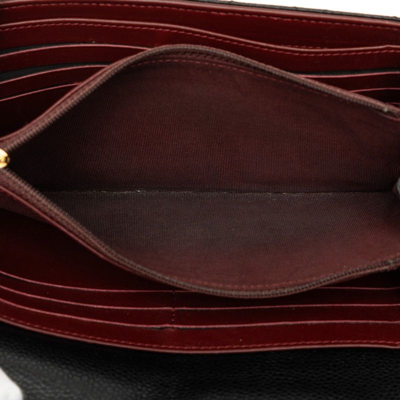 Chanel CC Logo Quilted Wallet Black Gold Caviar Leather — view 5