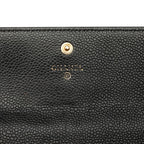 Chanel CC Logo Quilted Wallet Black Gold Caviar Leather — view 6