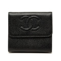 Chanel CC Logo Bifold Wallet Black Caviar Leather