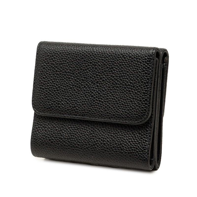 Chanel CC Logo Bifold Wallet Black Caviar Leather — view 2