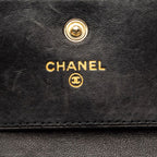 Chanel CC Logo Bifold Wallet Black Caviar Leather — view 6