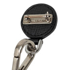 Prada Robo Motif Chain Logo Brooch Black Silver Metal Saffiano Leather — view 5
