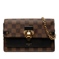 Louis Vuitton Damier Portefeuille Vavin Crossbody Chain Shoulder Bag Brown