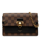 Louis Vuitton Damier Portefeuille Vavin Crossbody Chain Shoulder Bag Brown