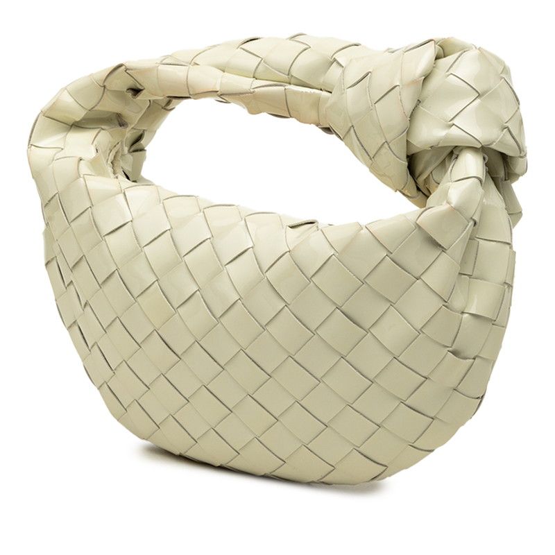 Bottega Veneta Intrecciato Mini Jodie Handbag White Patent Leather — view 2