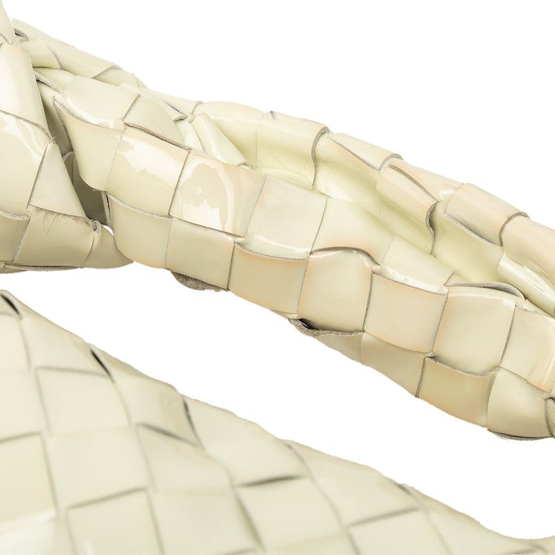 Bottega Veneta Intrecciato Mini Jodie Handbag White Patent Leather — view 6