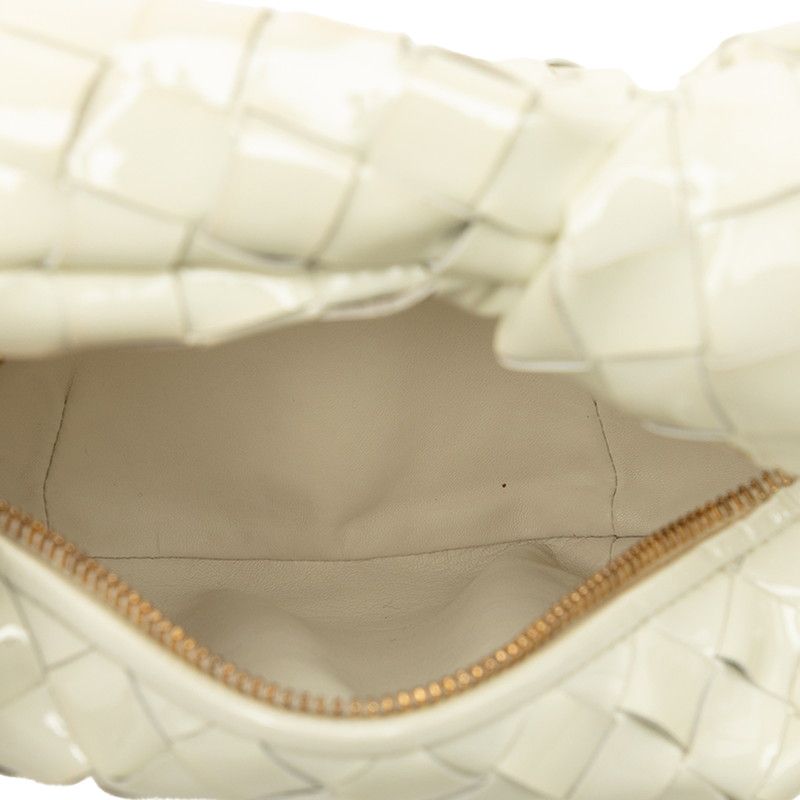 Bottega Veneta Intrecciato Mini Jodie Handbag White Patent Leather — view 4