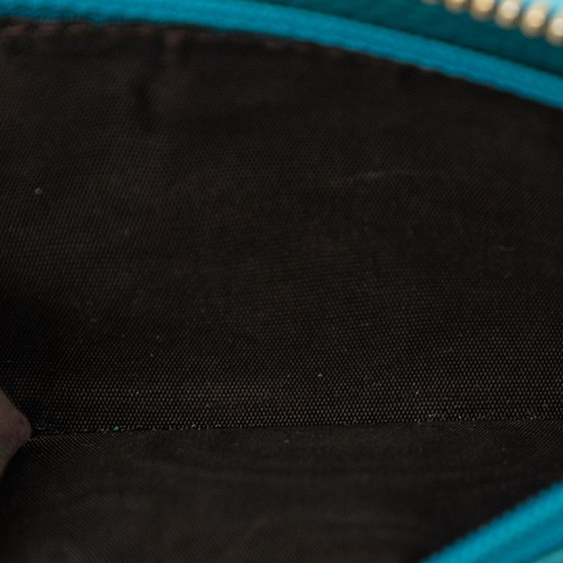 Gucci Swing Zip Around Wallet Turquoise Blue Leather — view 5