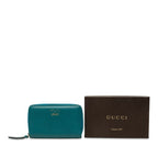 Gucci Swing Zip Around Wallet Turquoise Blue Leather — view 8