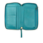Gucci Swing Zip Around Wallet Turquoise Blue Leather — view 4