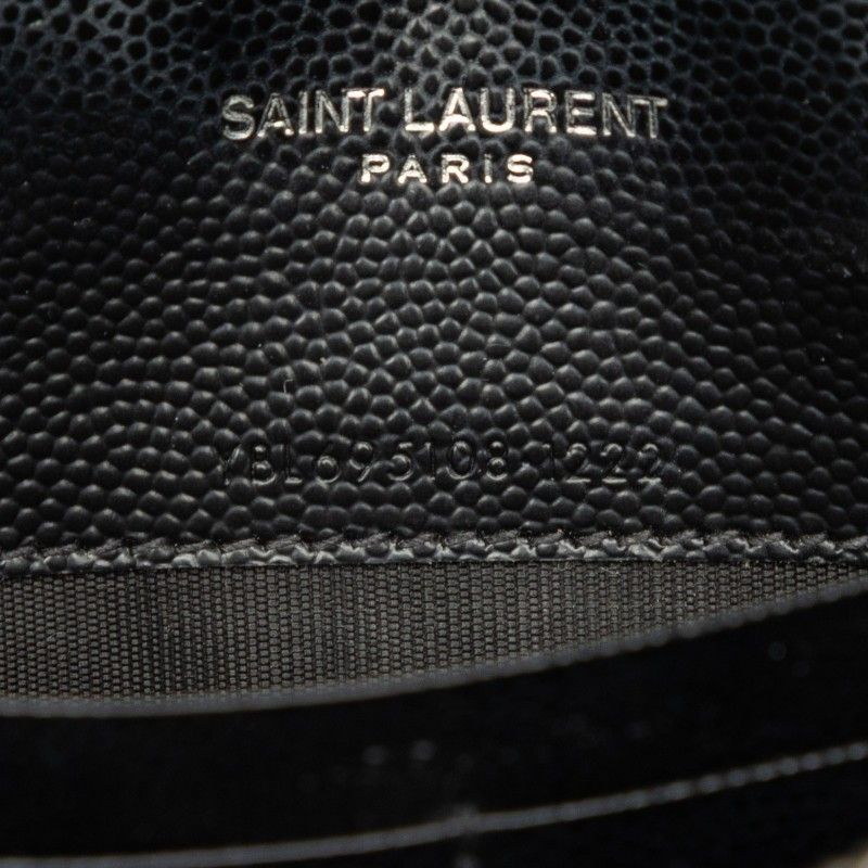 Saint Laurent Cassandra Crossbody Chain Shoulder Bag Wallet Black Leather — view 6
