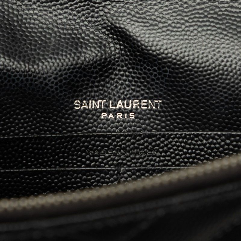 Saint Laurent Cassandra Crossbody Chain Shoulder Bag Wallet Black Leather — view 5