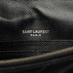 Saint Laurent Cassandra Crossbody Chain Shoulder Bag Wallet Black Leather — view 5