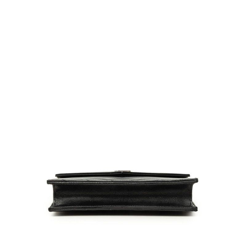 Saint Laurent Cassandra Crossbody Chain Shoulder Bag Wallet Black Leather — view 3