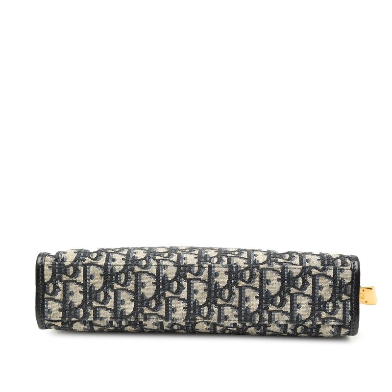 Dior Oblique Trotter 30 Montaigne Clutch Jacquard Navy Canvas Leather — view 3